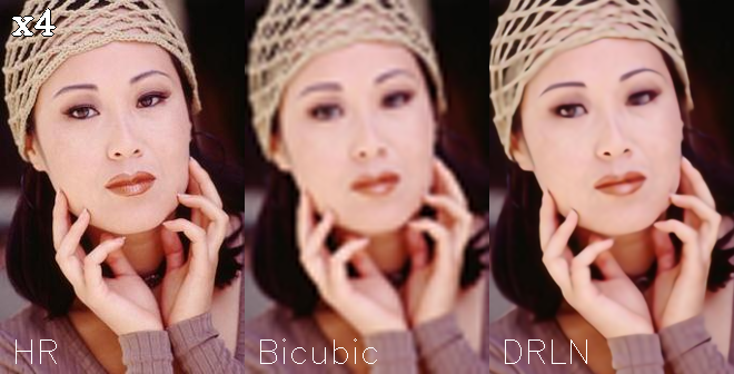 Comparing Bicubic upscaling against the models x4 upscaling on Set5 Image 4