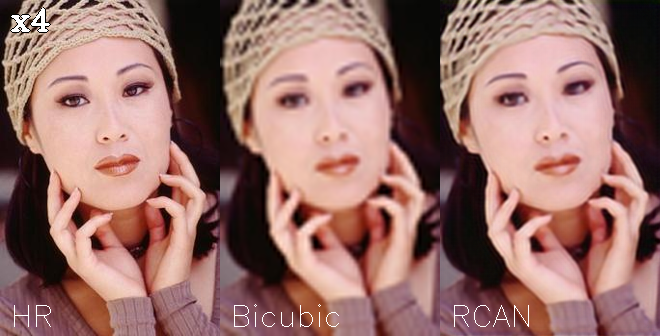 Comparing Bicubic upscaling against the models x4 upscaling on Set5 Image 4